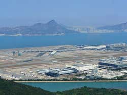 Aéroport de Hong Kong vu depuis le ciel